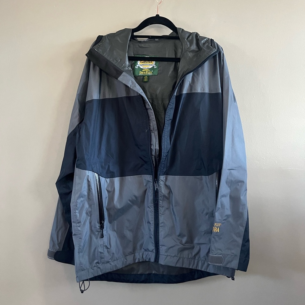 Cabela's Rain Jacket - Dry-Plus Ultra Men's Small Grey Navy